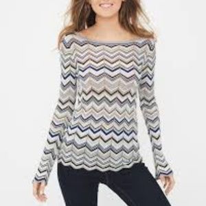 NWT!! WHBM - ZIGZAG CROSS-BACK SWEATER - size M